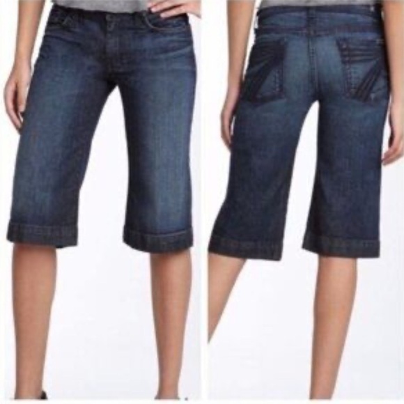 [W27]7 for All Mankind Crop Dojo Women's Low Rise Blue Jeans - Picture 10 of 10